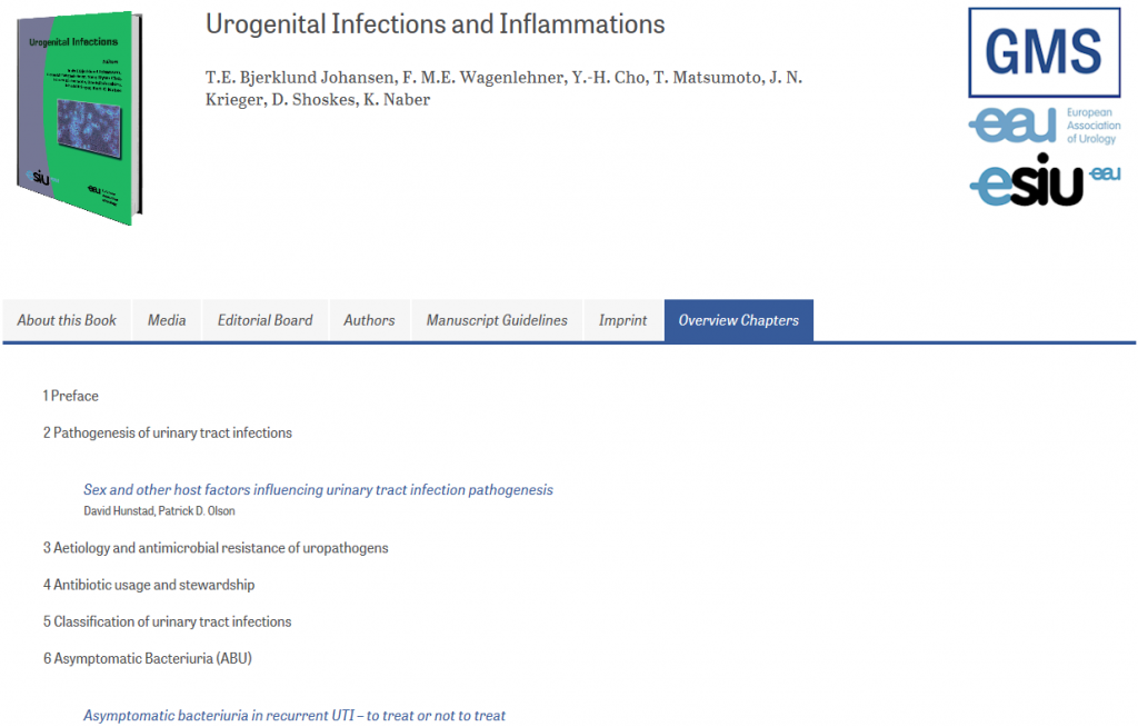 Screenshot des Living Handbooks "Urogenital Infections and Inflammations"